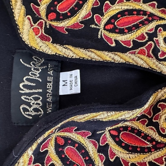 Bob Mackie Wearable Art Embroidered V-Neck - Picture 3 of 5